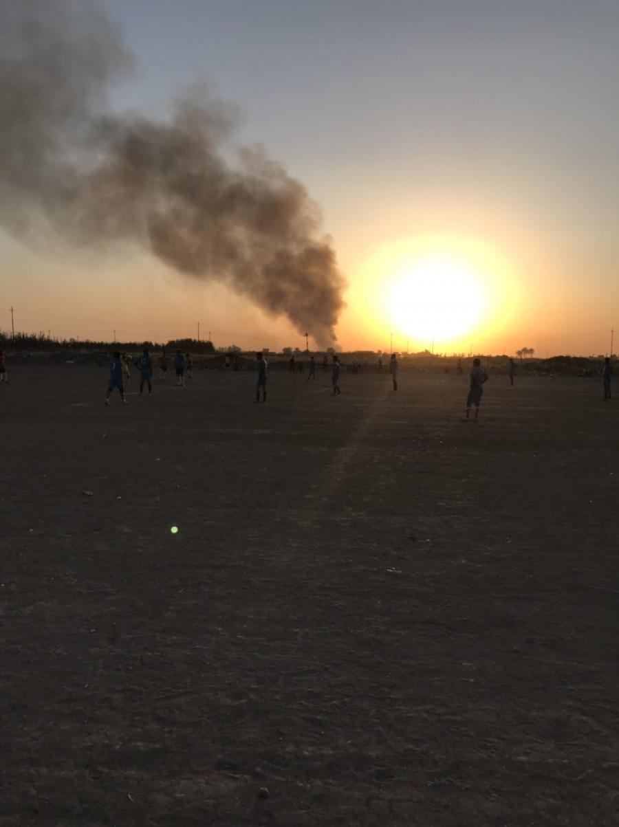 تطاير عدد من الصواريخ نتيجة الحريق في قاعدة بلد والقوات الاميركية تلجأ للملاجئ 